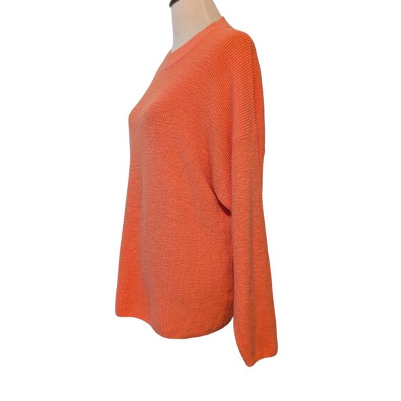 FP Beach Free People Womens Size S Orange Malibu Pullover Ribbed Surf Sweater - Picture 2 of 10
